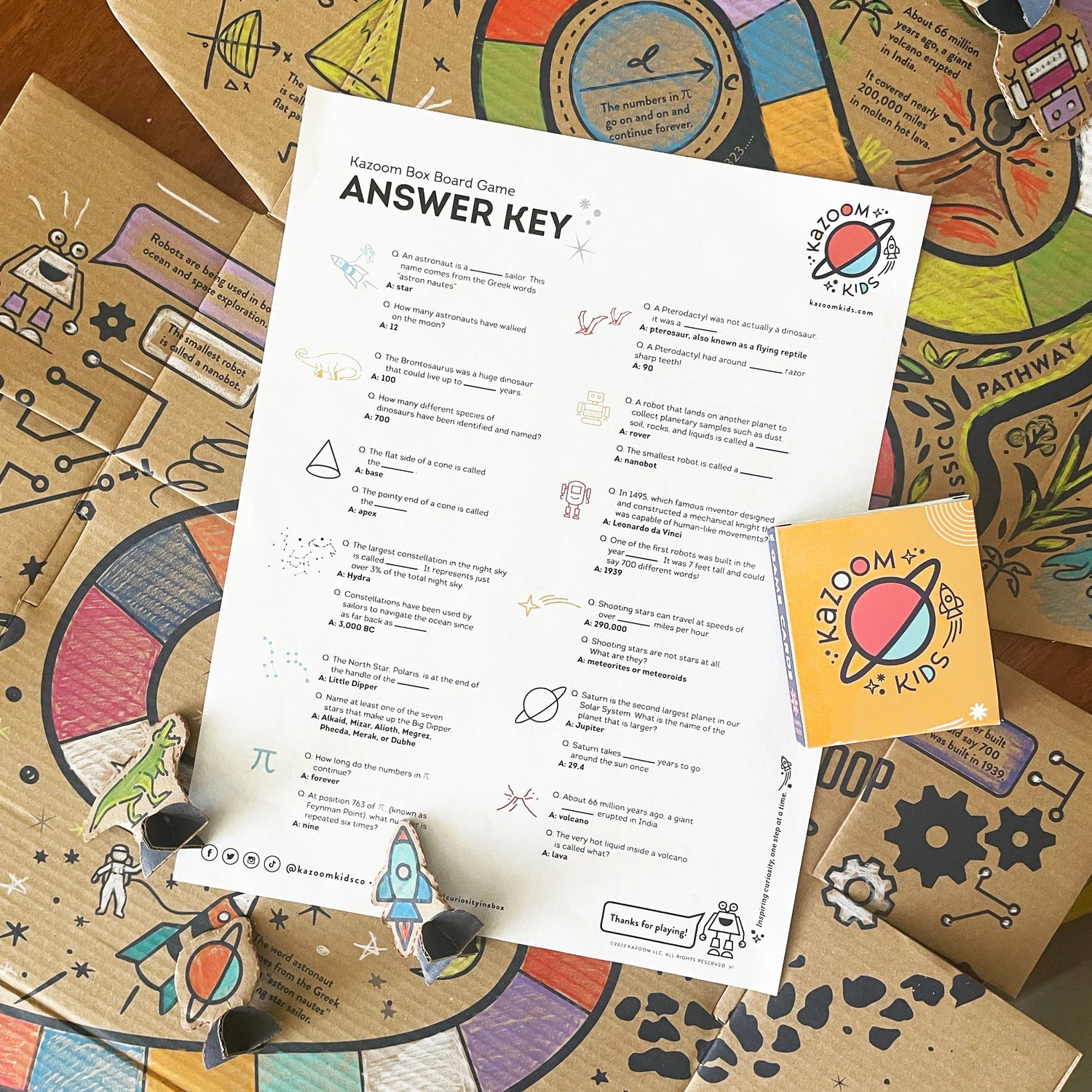 Kazoom Kids Shoebox Board Game Answer Key