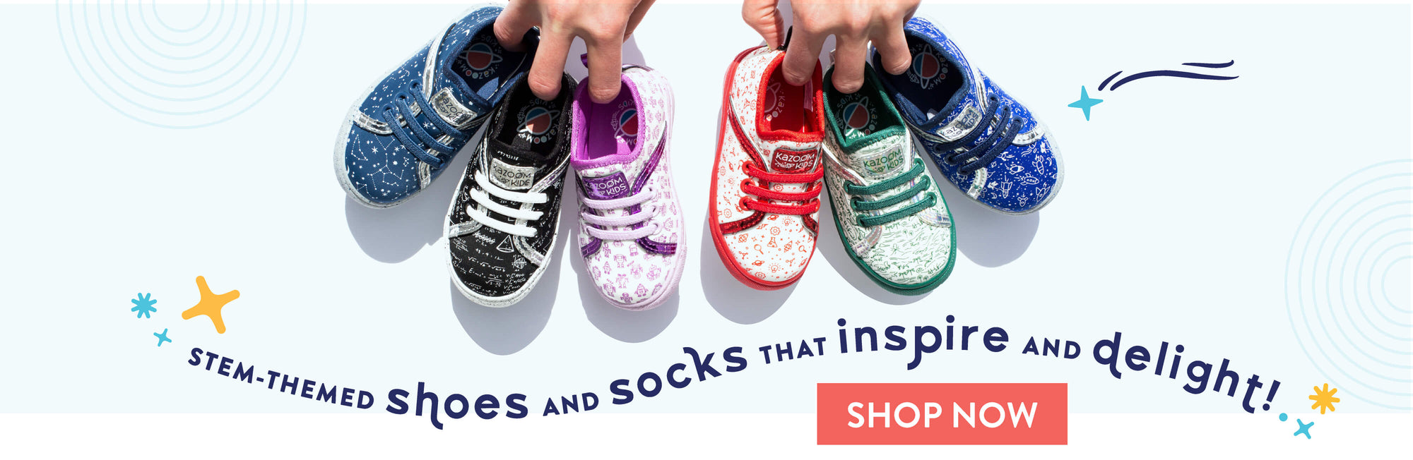 Image of six designs of toddler shoes 