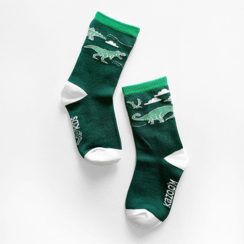 Gren Kids socks - Green Kazoom Dinosaur Socks