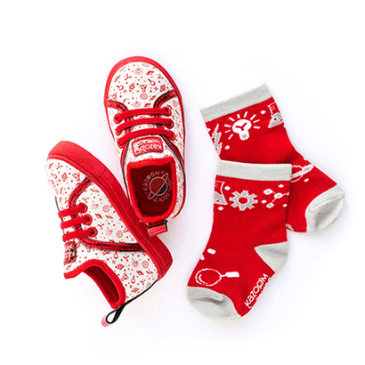 Kids Red Science Shoes and red Science Socks in Toddler 6T Size