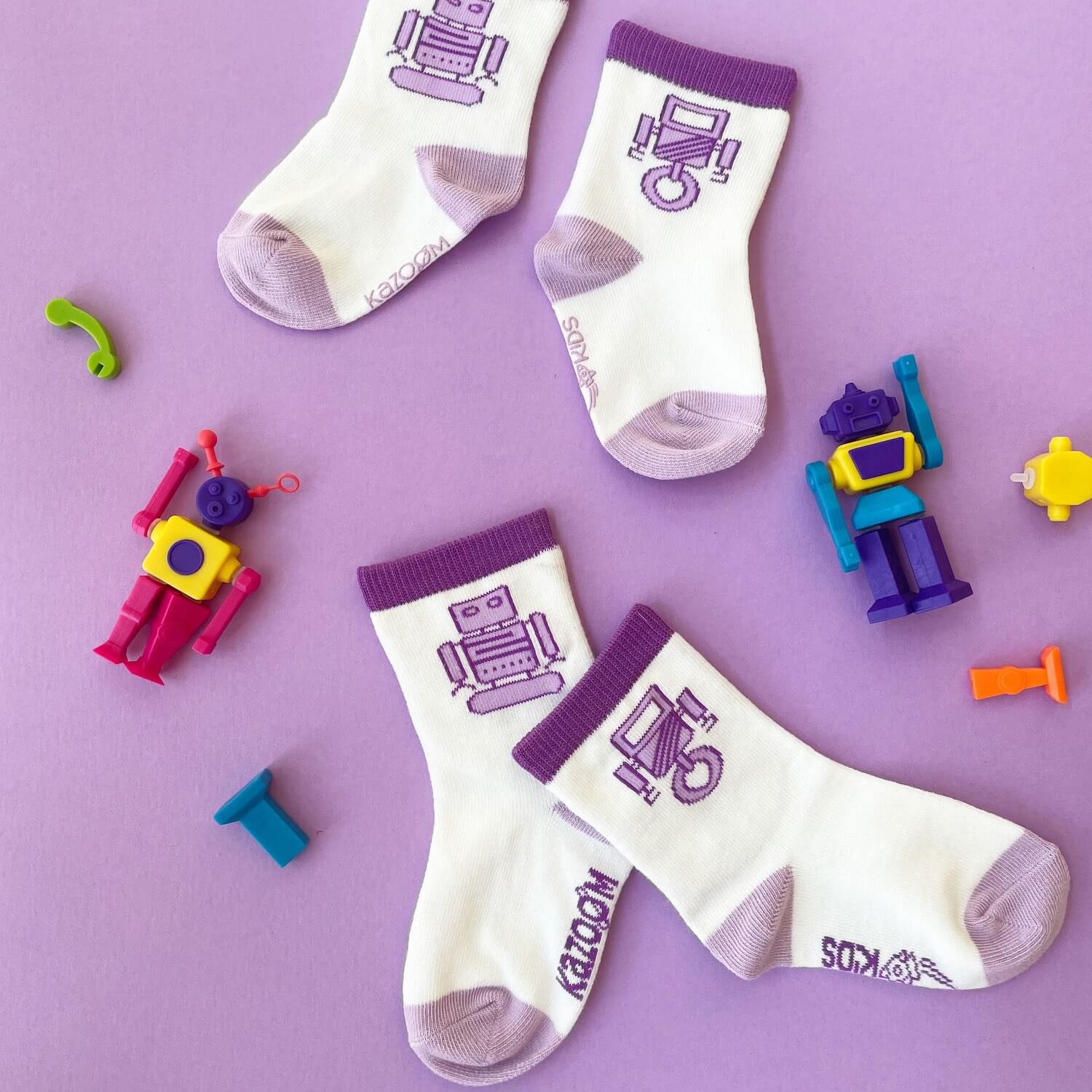 Kids socks - Kazoom robots little kid socks