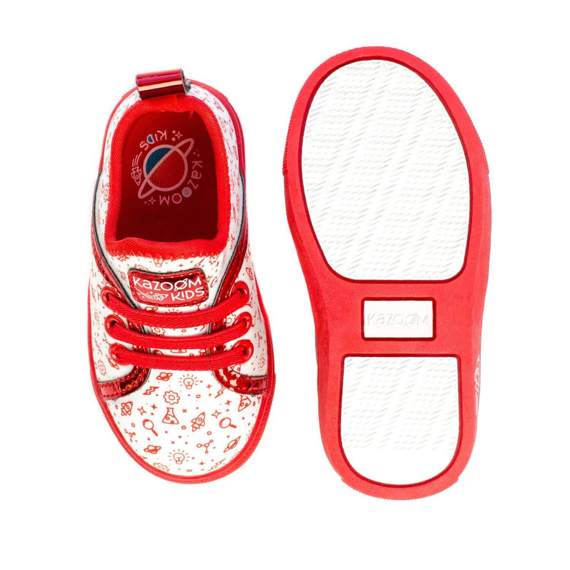 Science Class- Red and White Toddler Shoes