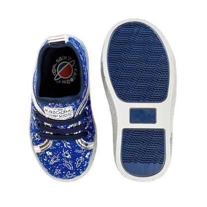 Kids Tennis Shoes - Toddler and Youth shoes in blue rocket ships