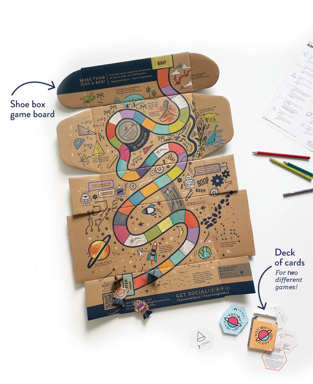 Fun Science Games with Gameboard and Deck of science cars