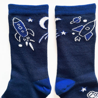 Toddler Boy Socks - Rockets, Space Ships, and Astronaut