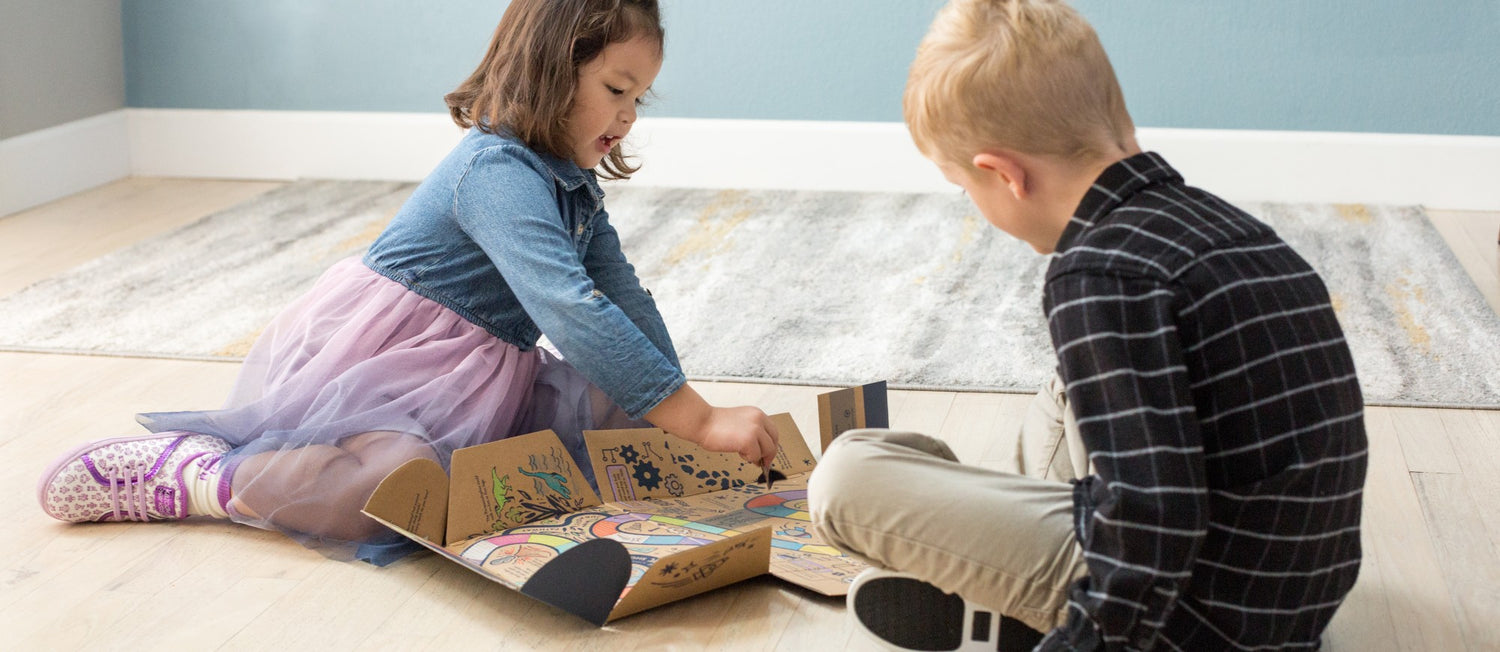 Two kids playing kazoom game